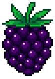 A blackberry fruit in an 8 bit retro art style